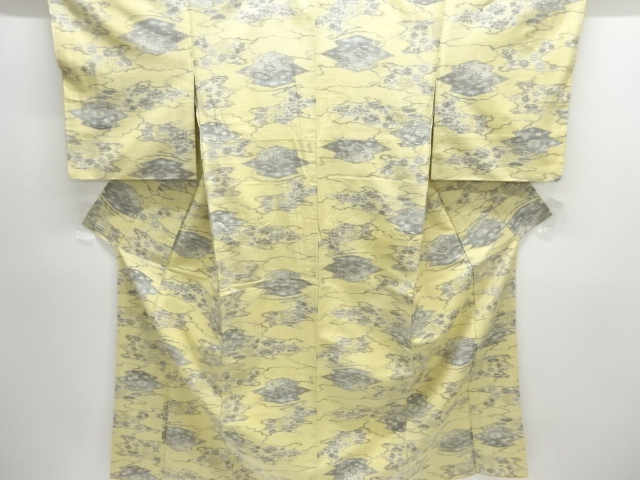 JAPANESE KIMONO / TSUMUGI / WOVEN FLOWER